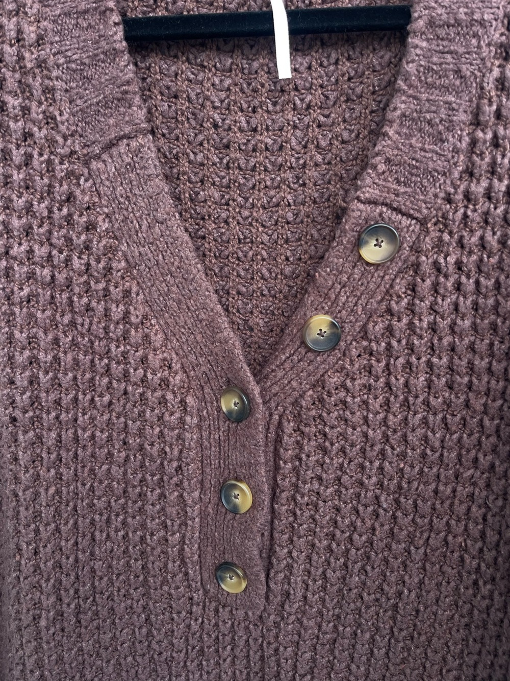 Free People Boho Whistle Thermal Btown Waffle Knit Henley Sweater Small - Picture 3 of 5